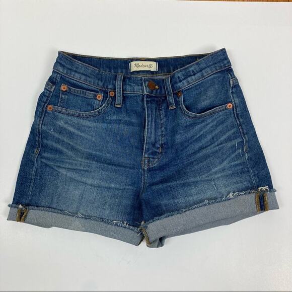 MADEWELL Cutoff High-Rise Denim Jean Shorts in Glenoaks Wash - Picture 5 of 12